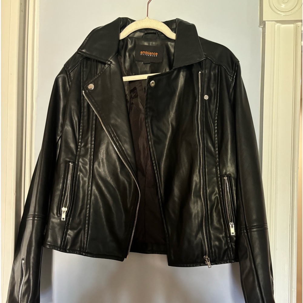 Black leather jacket